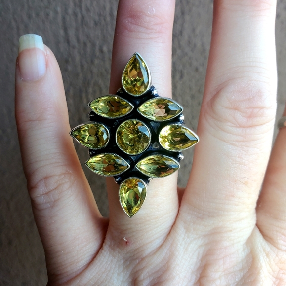 New Citrine 925 Silver Statement Ring. - Picture 3 of 8